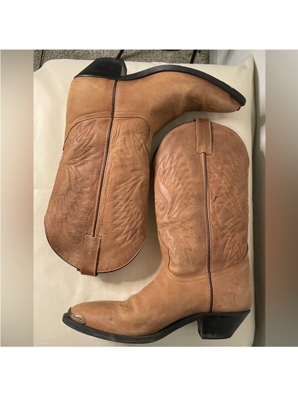 ACME Tan Suede Western Heeled Boots